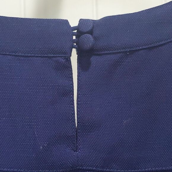 J. Crew Oxford Crepe Cap Sleeve Top, Navy Blue, Size 6 - Picture 5 of 6